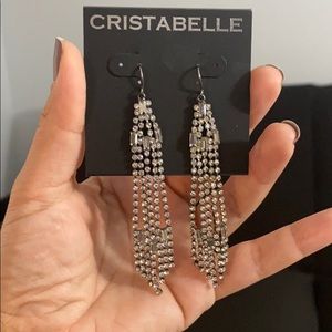 Cristabelle long duster rhinestone earrings